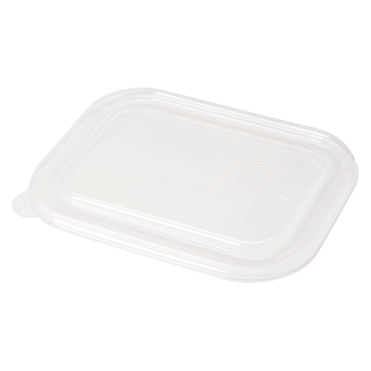 Lid for 8" x 6" Fiber Tray | Compostable | PLA | Clear