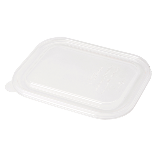Lid for 8" x 6" Fiber Tray | Compostable | PLA | Clear | (Case of 400)