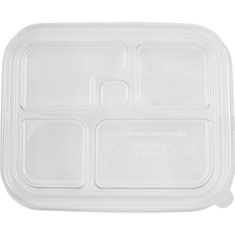 Lid for Natural Fiber Bento Box | Compostable | PLA | Clear (Case of 300)