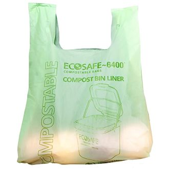 Compostable Shopping Bag | Disposable T-Shirt Bag (Pack of 15)
