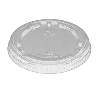 Flat Lid for 4-9 oz Cold Cups | No Hole | Clear PLA (Pack of 50)