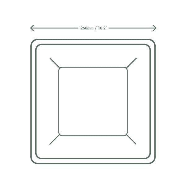 10" Square Plate | Compostable Sugarcane (Case of 250)