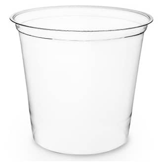 24 oz Compostable Round Deli Container | Clear | Vegware® | PLA (Case of 500)