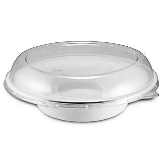 Lid for 24-32 oz Sugarcane Takeout Bowl | Recyclable PET Plastic (Case of 200)
