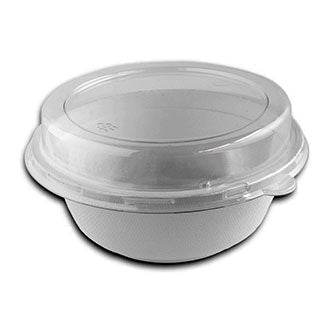Lid for 32 oz White Sugarcane Bowl | Recyclable PET Plastic (Case of 200)