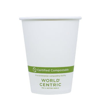 8 oz FSC® Paper Compostable Hot Cup | White (Pack of 12)