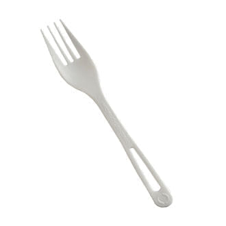 6" Compostable Fork | Bulk Pack | White (Pack of 50)