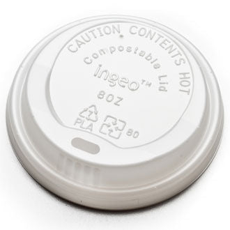 Lid for 8 oz Hot Cups | Compostable CPLA (Pack of 500)