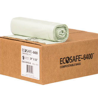 48 Gal Compostable Trash Bags 39"x55" (Roll of 10)