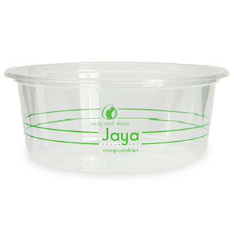 12 oz Round Deli Container | Clear | Jaya® | Compostable PLA (Case of 600)
