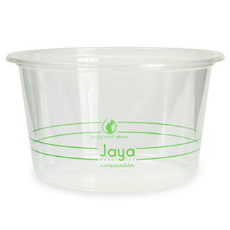 16 oz Round Deli Container | Clear | Jaya® | Compostable PLA (Pack of 300)