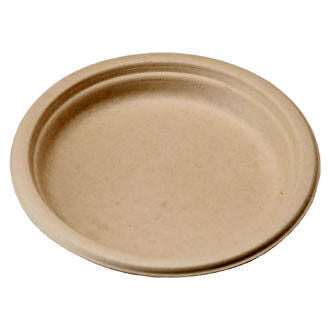 9" Classic Round Plate  | Unbleached Plant Fiber | Compostable (Pack of 500)
