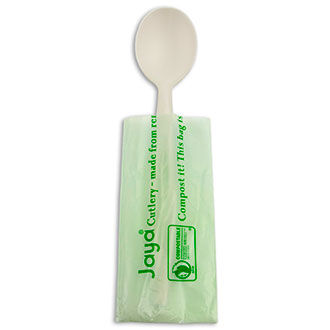 6.5" Spoon Individually Wrapped | White