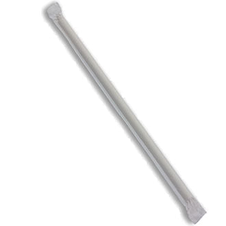 7.75" Paper Drinking Straws | Wrapped | Jumbo | White (Pack of 2000)