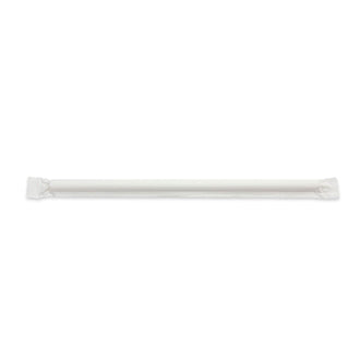 10" Compostable Paper Straw | Wrapped | Colossal | White