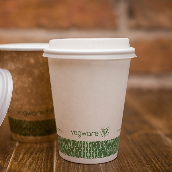 8 oz White Hot Cups | 79-Series | Compostable (Pack of 12)