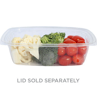 24 oz Rectangle Deli Container | Compostable | PLA | Clear (Pack of 100)