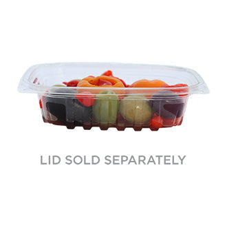 8 oz Rectangle Deli Container | Compostable | PLA | Clear (Pack of 100)