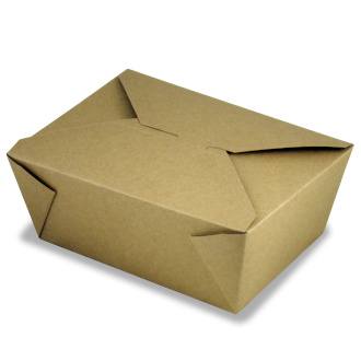 66 oz Recycled Kraft Paper Food Box | #3 Size (Case of 130)