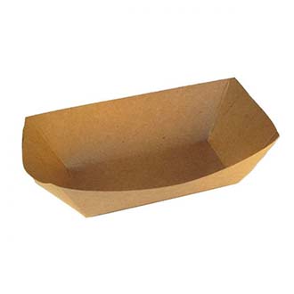#100 1lb Kraft Paper Food Tray | Bulk | Compostable | Made In USA | (Pack of 500)