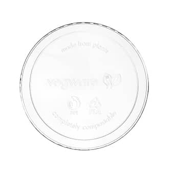 Lid for Compostable Round Deli Container | Fits 8-32 oz | Vegware® | PLA (Pack of 50)