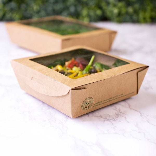 22 oz Medium Window Takeout & Salad Box