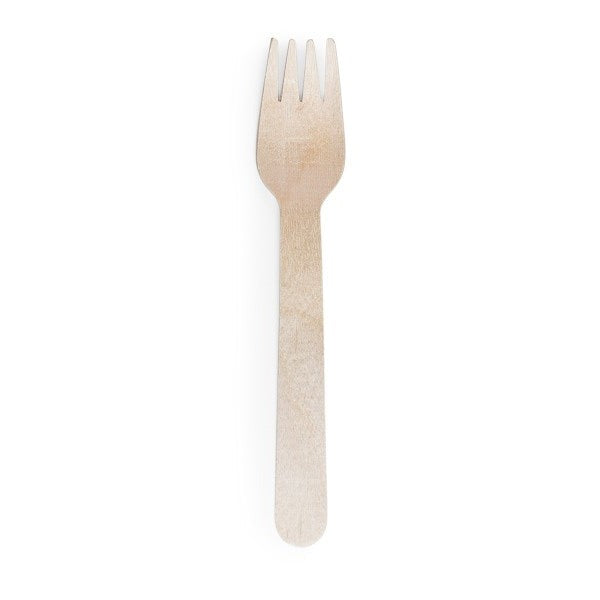 6" Compostable Birch Wood Fork | Vegware® | Case of 1000