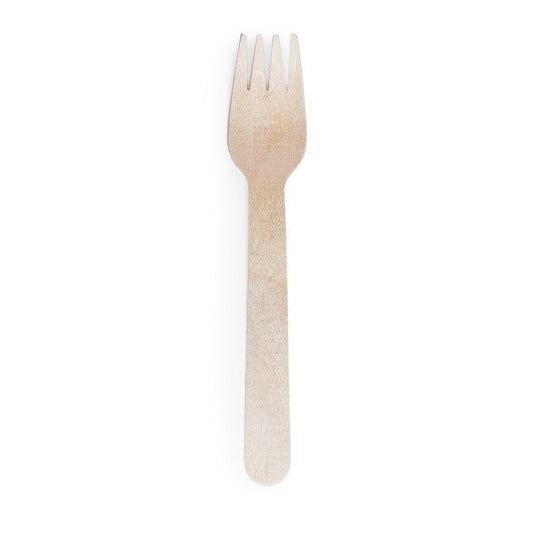 6" Compostable Birch Wood Fork | Vegware®