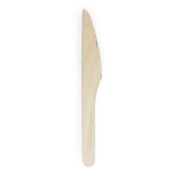 6.5" Compostable Birch Wood Knife | Vegware® | Case of 1000