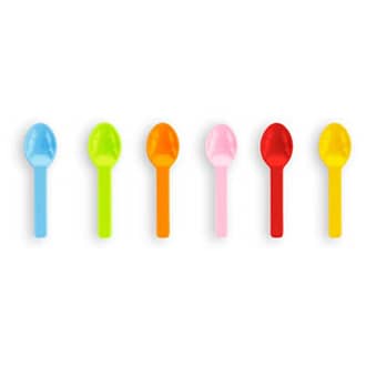 3" Tutti Frutti Ice Cream Sample Spoons | Multi-Color | PLA (Pack of 100)